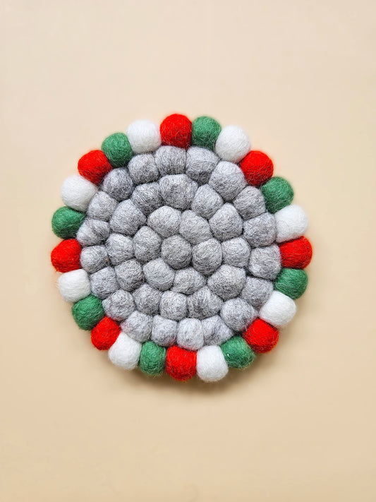 PRE-ORDER Onderzetter Pom Kerst 10 CM