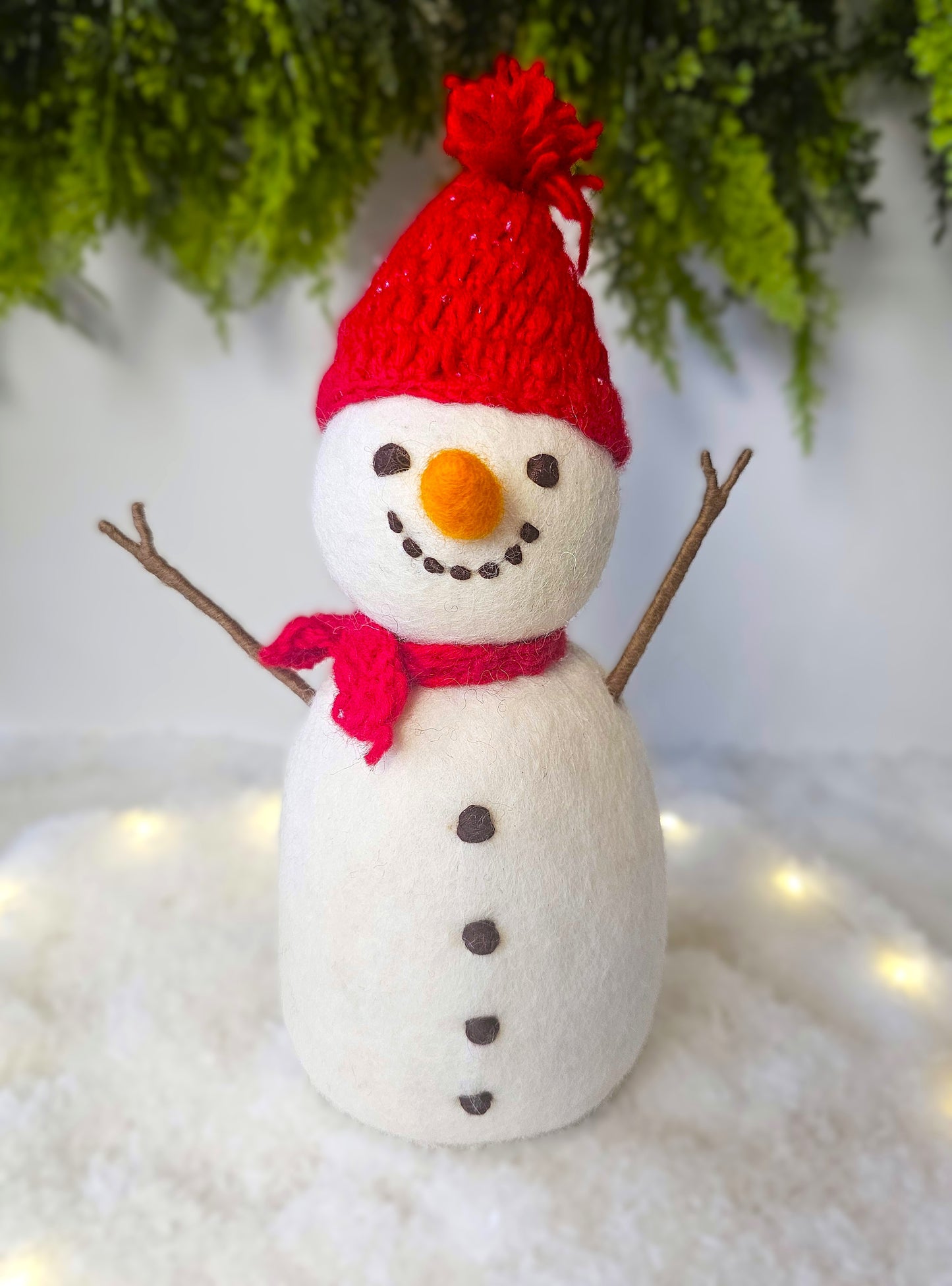 PRE-ORDER Decoratie Sneeuwpop Rood 27 CM