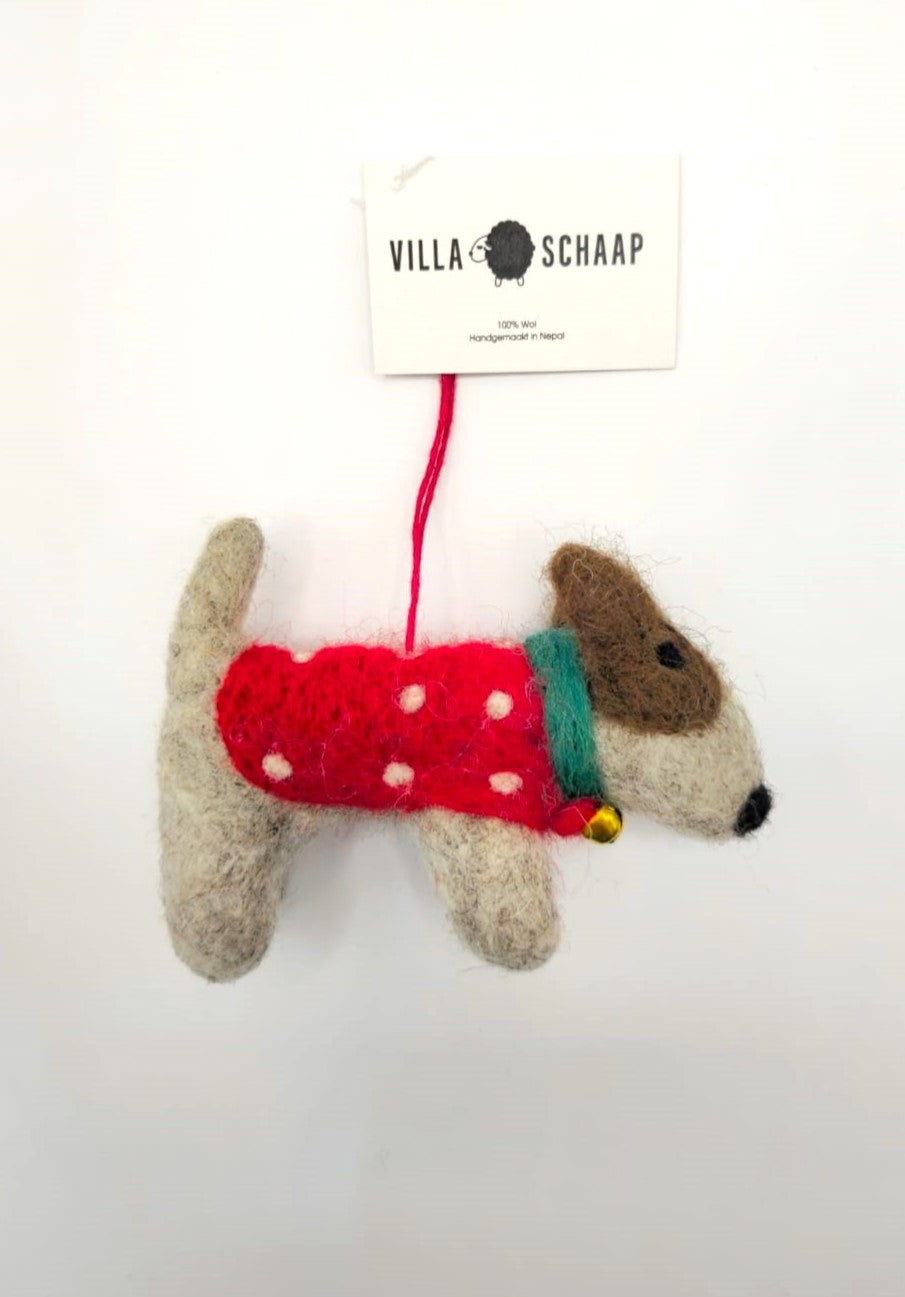PRE-ORDER Hanger Winter Hondje Rood