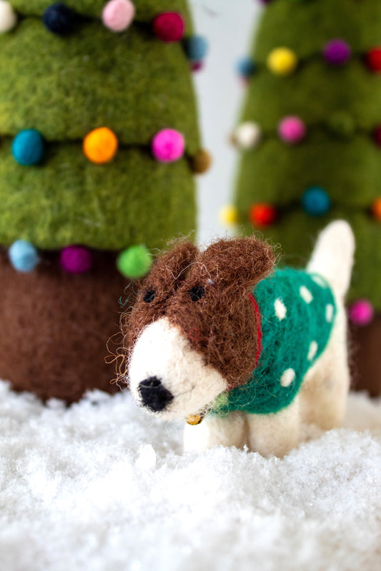 PRE-ORDER Hanger Winter Hondje Groen