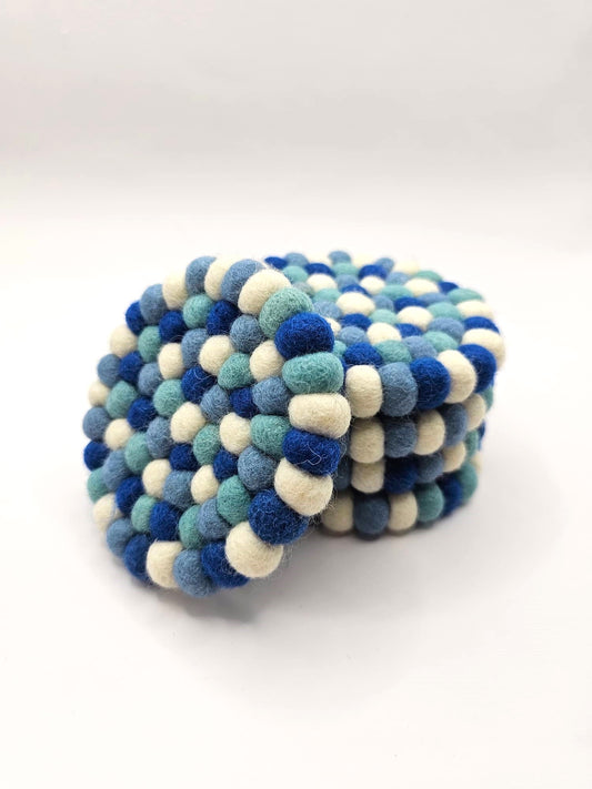 Onderzetter Pom Blauw 10 CM