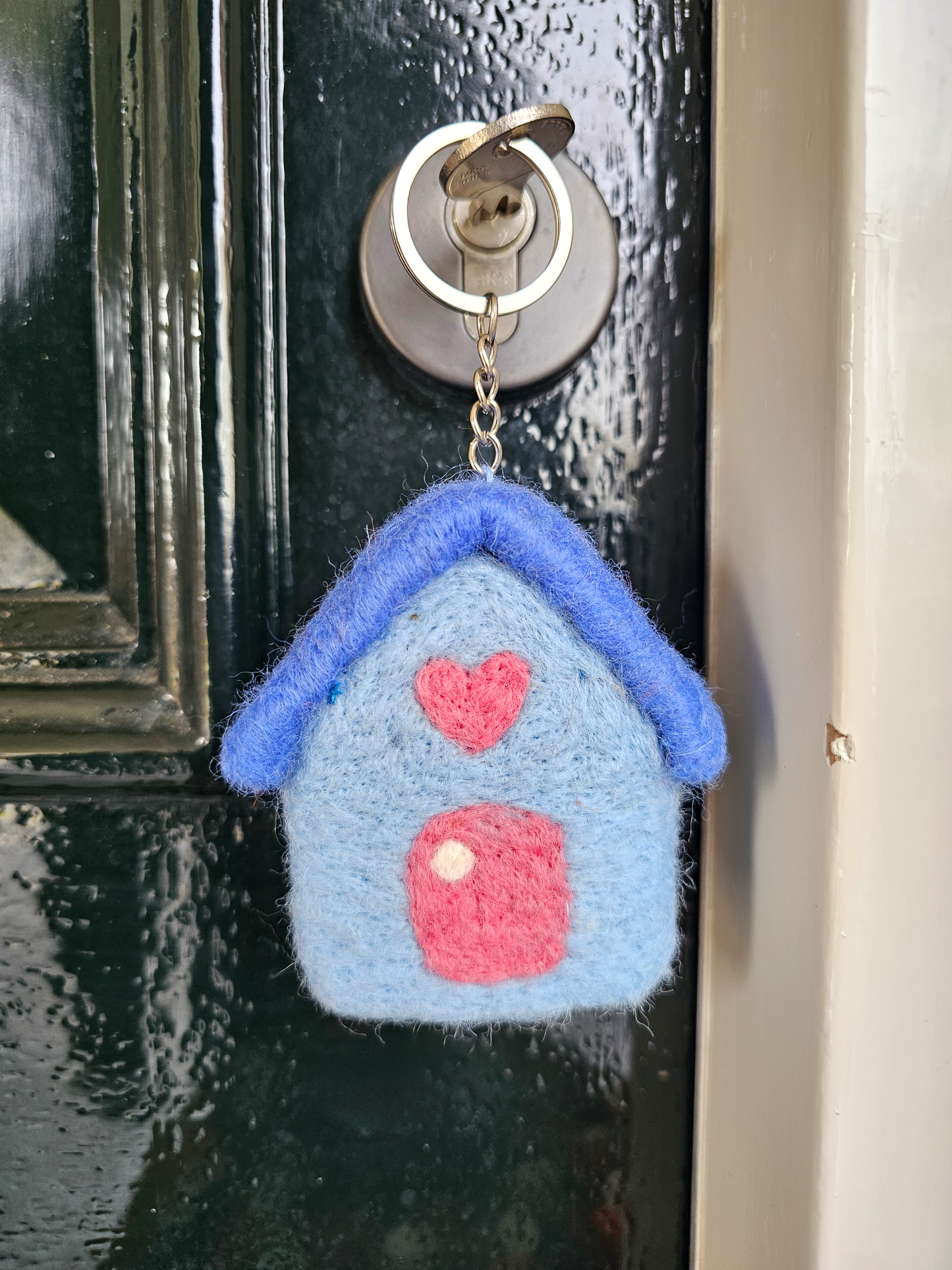 Sleutelhanger Huisje Blauw