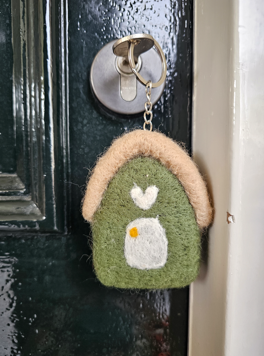 Sleutelhanger Huisje Groen