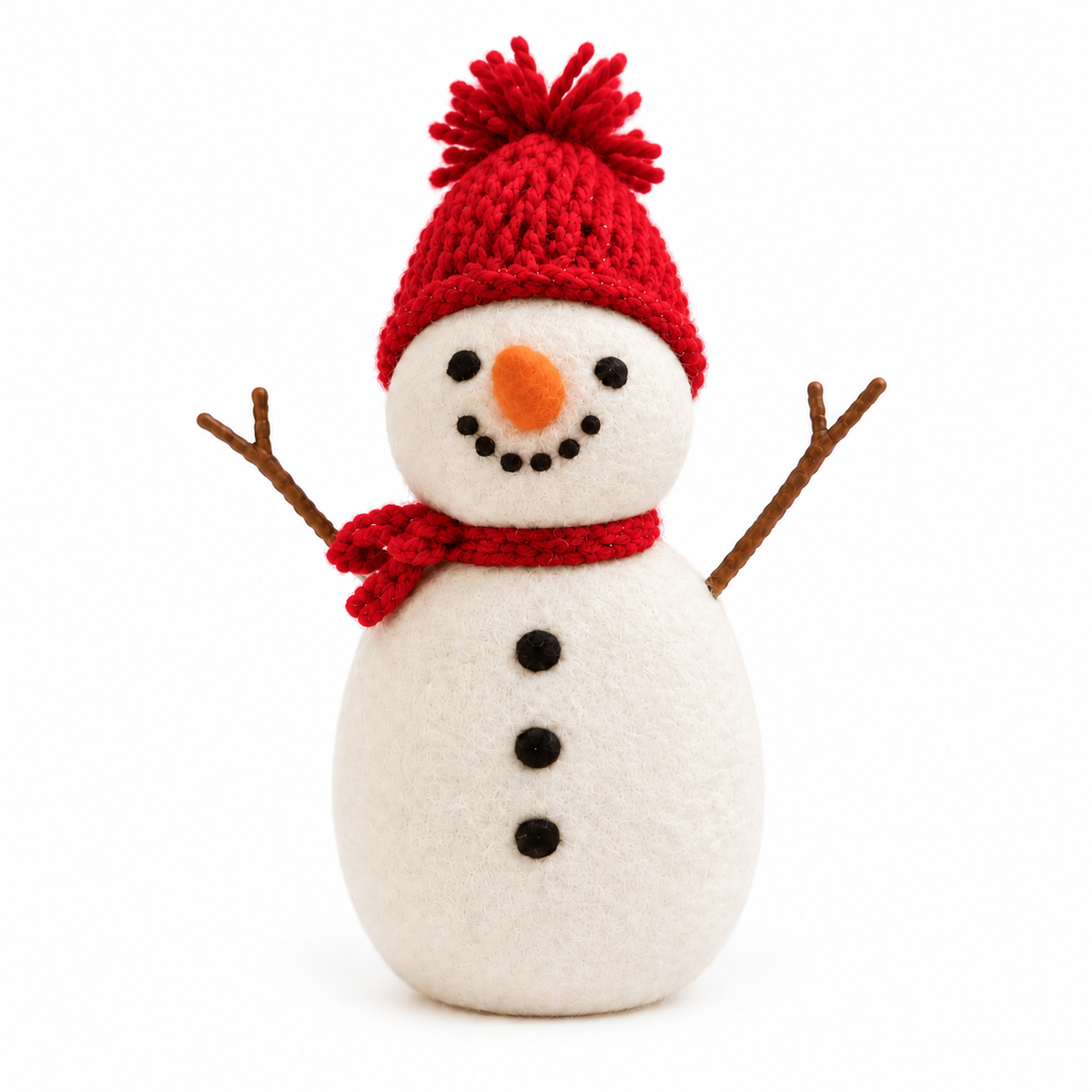 Decoratie Sneeuwpop Rood 27 CM