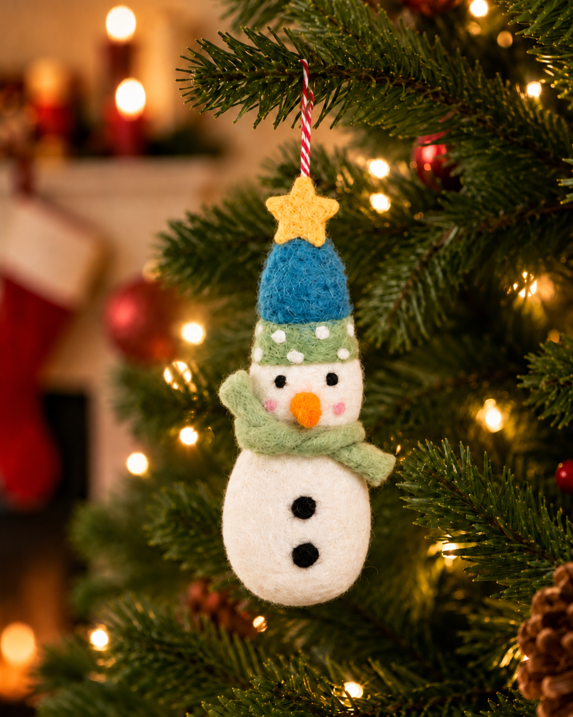 Hanger Sneeuwpop met blauwe muts