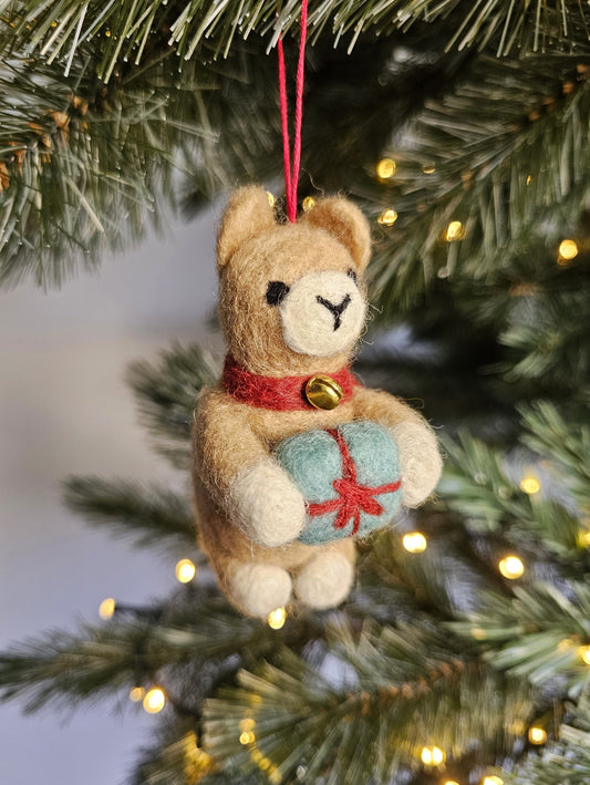 PRE-ORDER Hanger Kerst Lama met Cadeautje