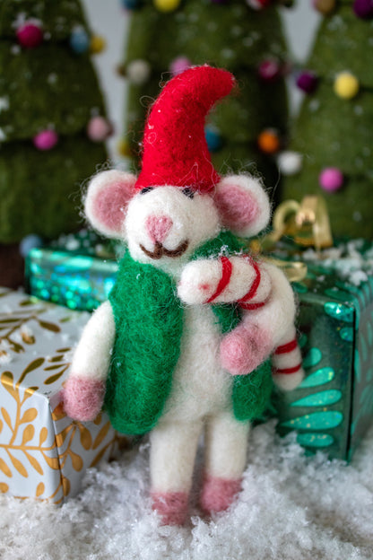 PRE-ORDER Hanger Kerst Muis met Zuurstok