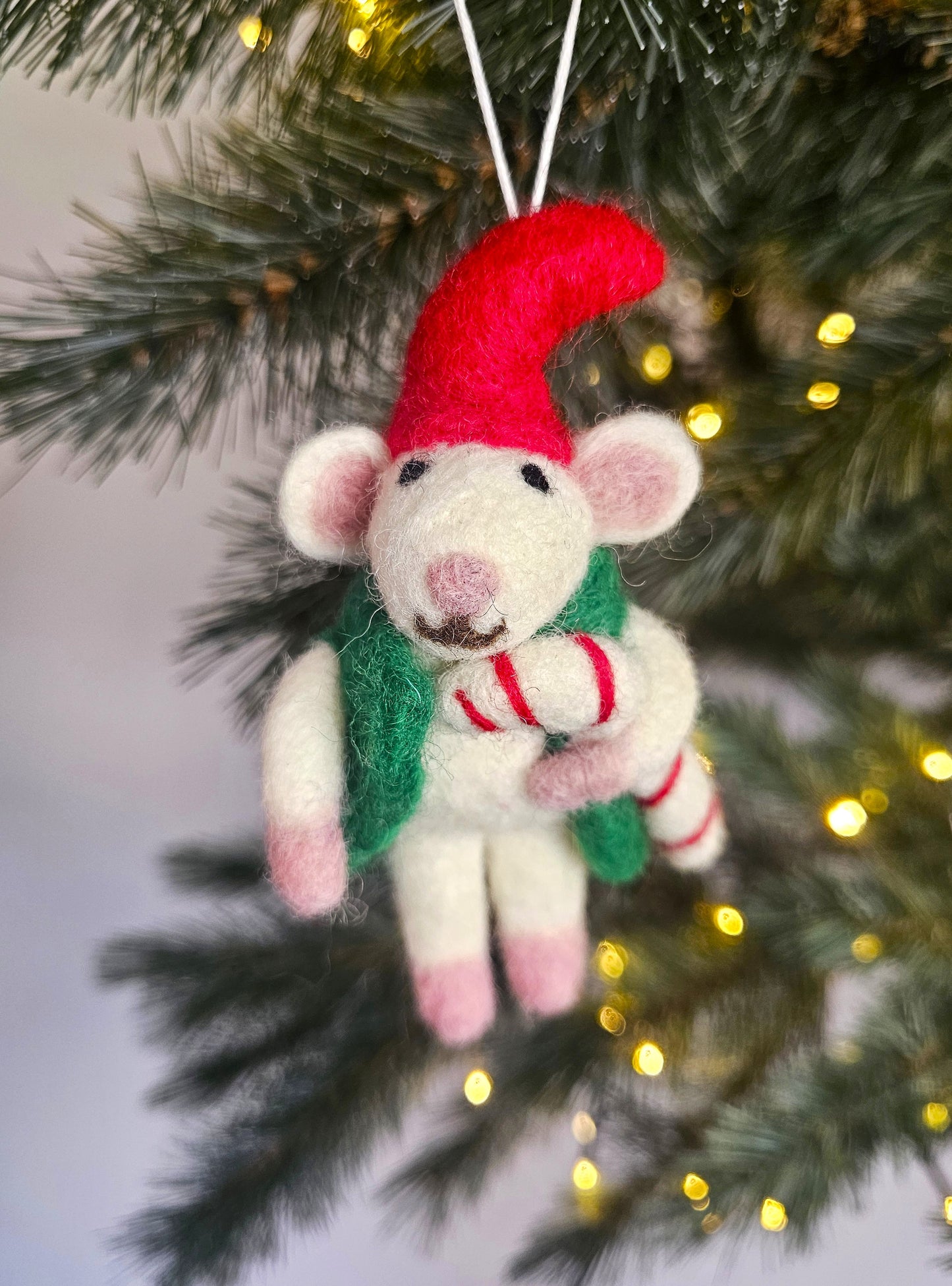 PRE-ORDER Hanger Kerst Muis met Zuurstok