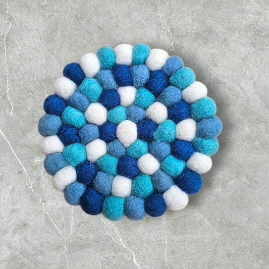 Onderzetter Pom Blauw 10 CM