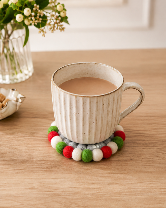 Onderzetter Pom Kerst 10 CM - Laatste stuks
