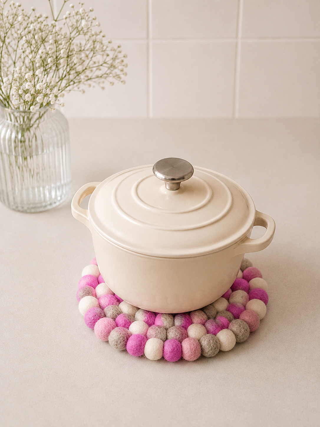 Onderzetter Pom Roze 21 CM