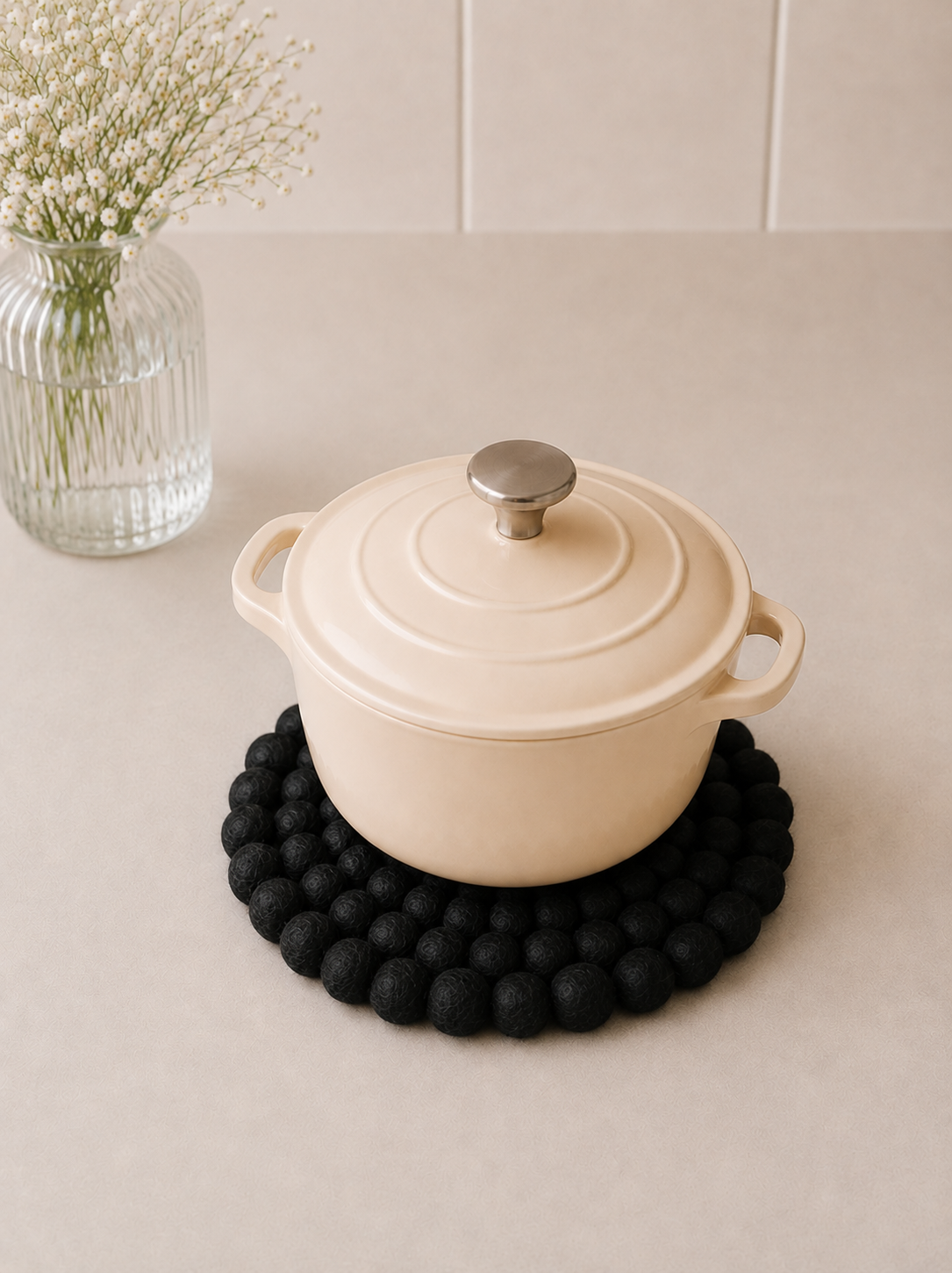 Onderzetter Pom Zwart 21 CM