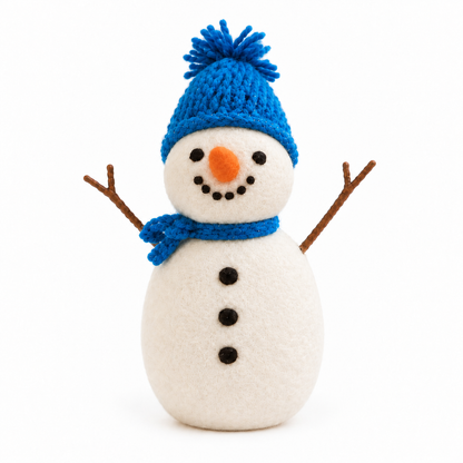 Decoratie Sneeuwpop Blauw 27 CM