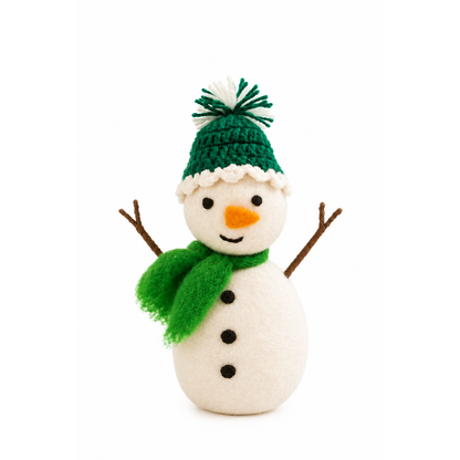 Decoratie Sneeuwpop Groen 20 CM